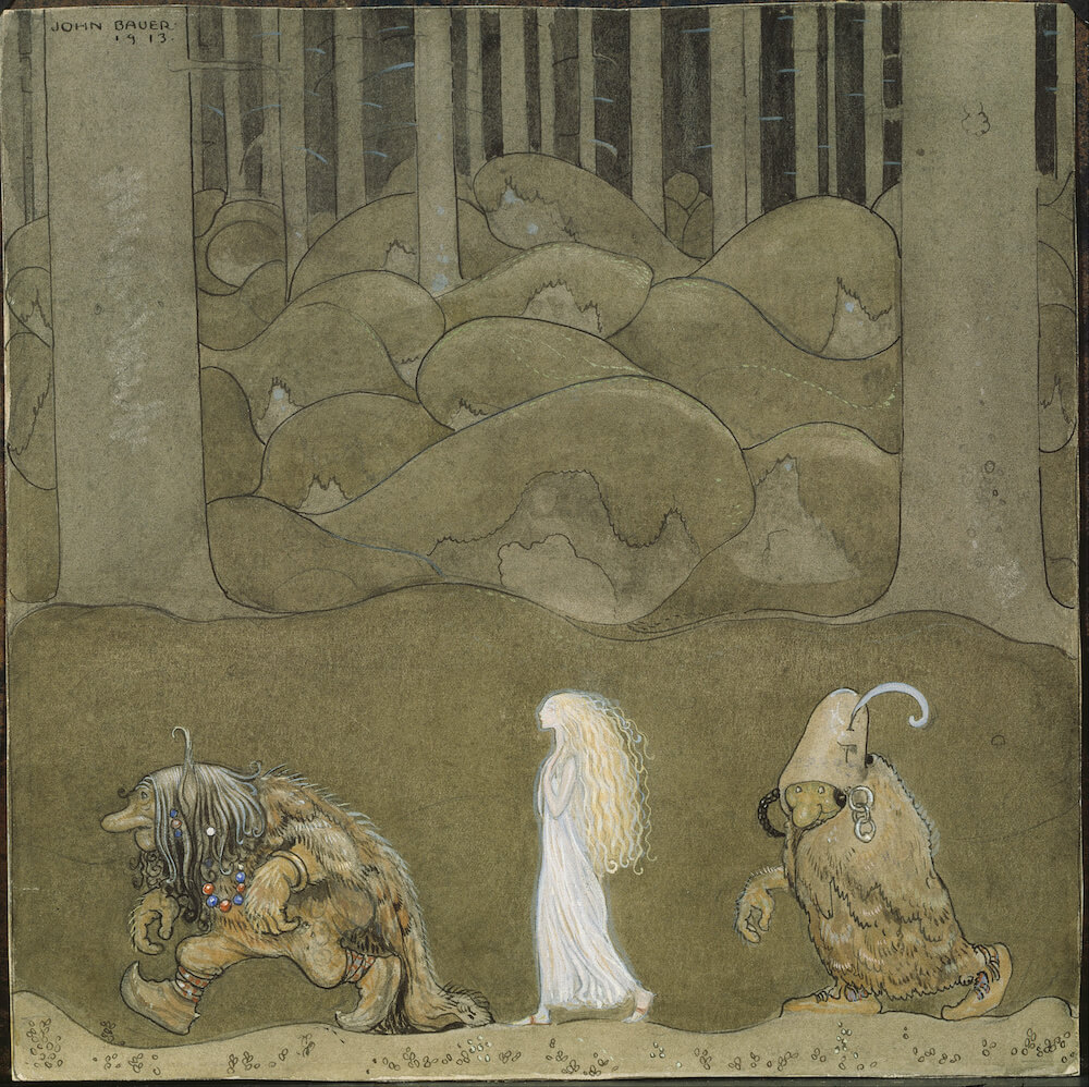 John Bauer – The Princess and the Trolls