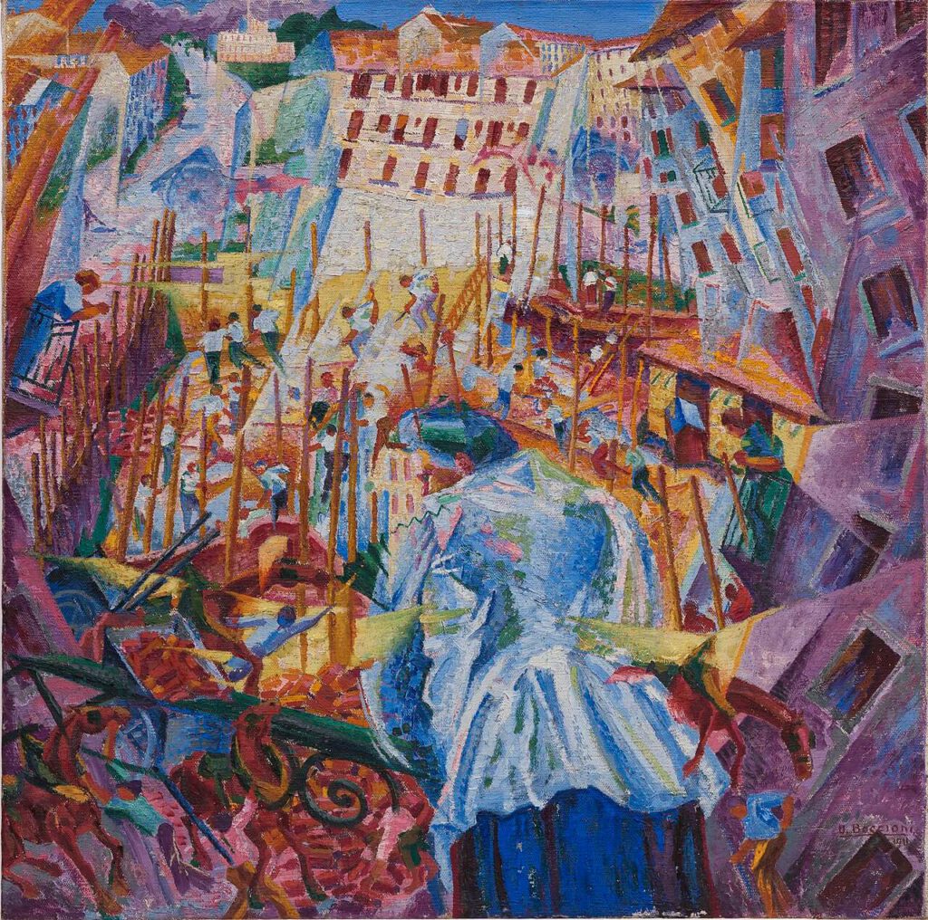 umberto boccioni the street enters the house